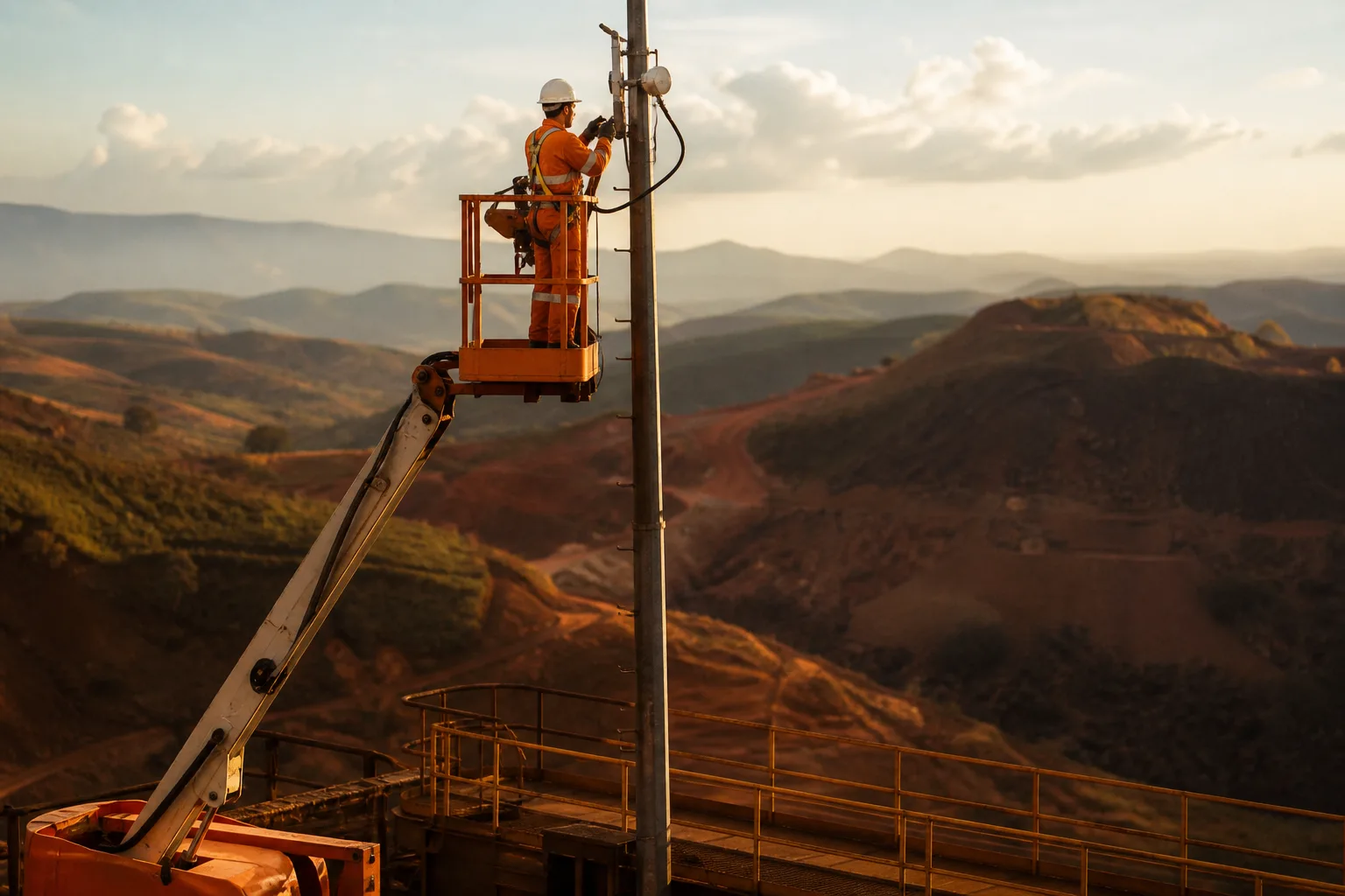 Equipamento de acesso em área de mineração em Nova Lima